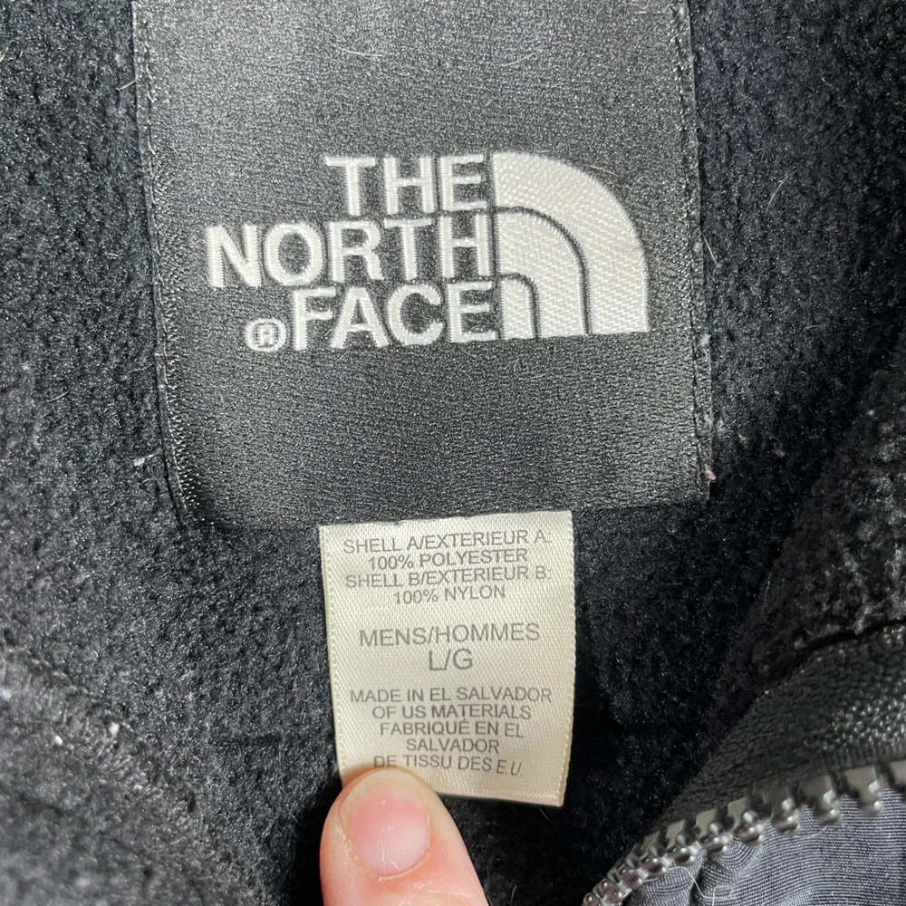 The North Face Denali Vest Mens L Black Fleece Full Zip Sleeveless Jacket 13011
